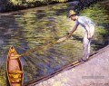 Boater tirant sur sa Perissoire Gustave Caillebotte